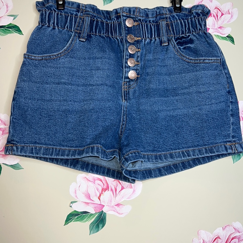 Wild Fable Denim Paper Bag Jean Shorts Button Up High Waist.  X-9